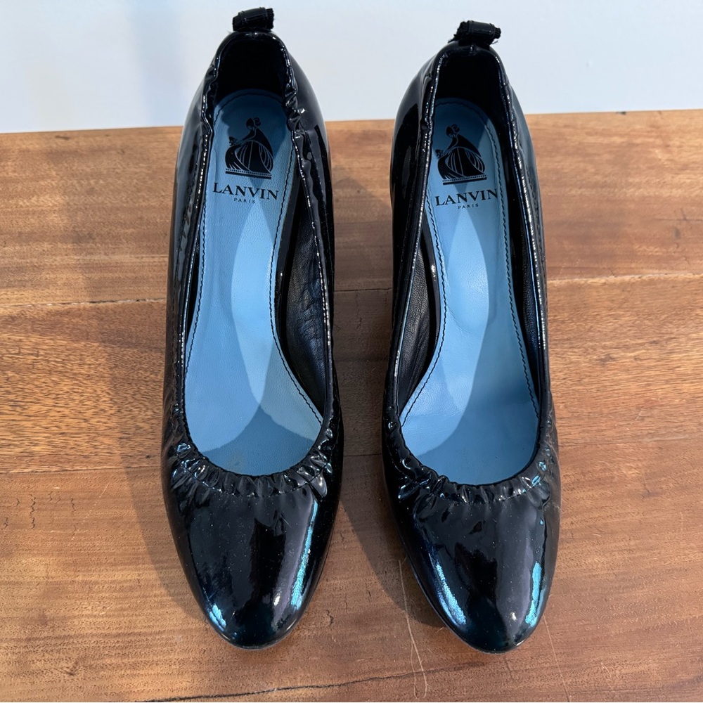 Lanvin wedge patent leather heels